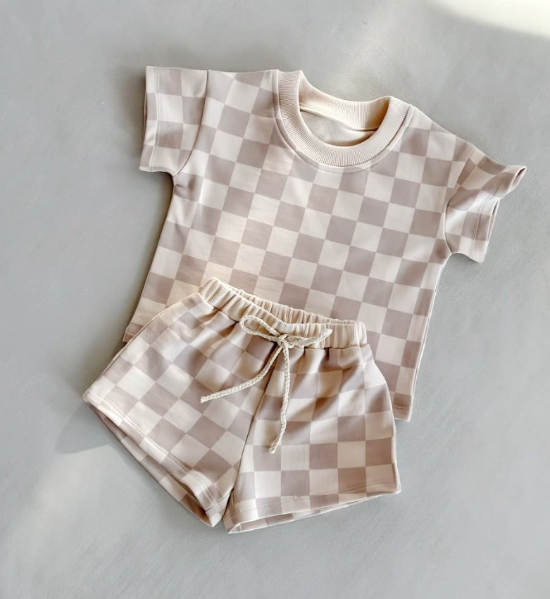 French Terry Checkered Set