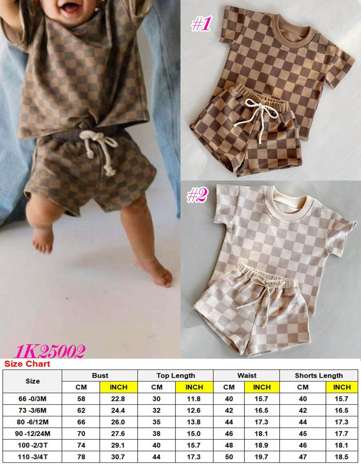 French Terry Checkered Set