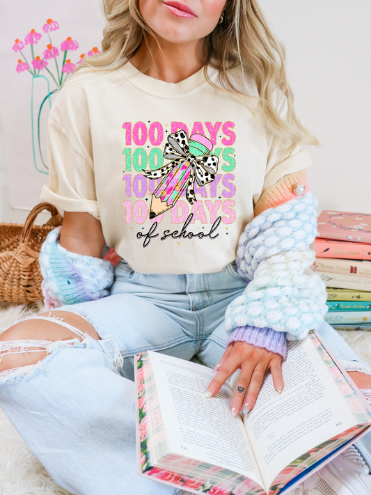 100 Days of School Water Color/Dotted Pencil Adult - Multiple Styles